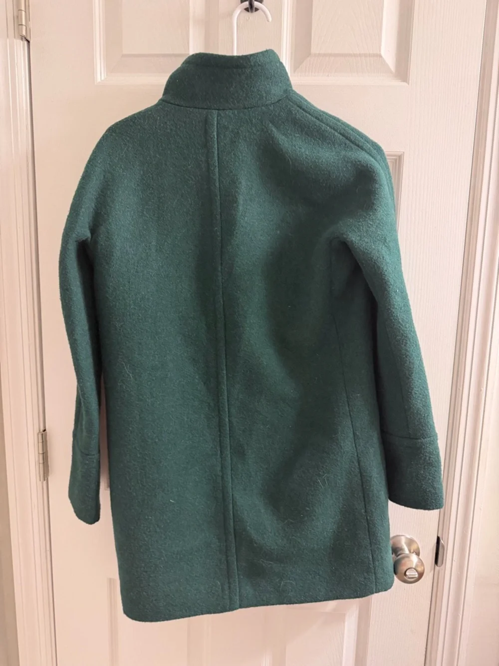 JCREW Dark Green Wool  Zip Coat Size 0 - Picture 2 of 2